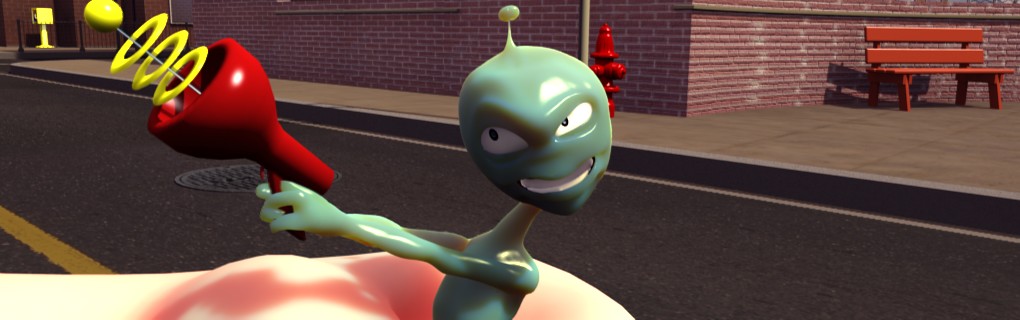 The definition might be higher, but the alien invader still isn´t.  Mite! gets the 3D treatment for Laser Mania in St George, Utah.